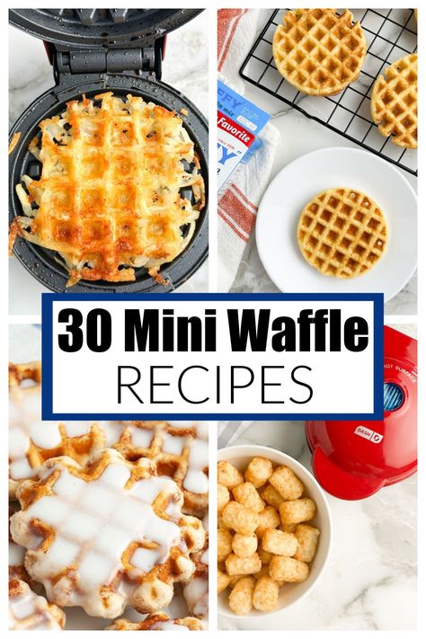 What To Make In A Mini Waffle Maker, Single Waffle Recipe Easy, Mini Waffle Maker Biscuit, Waffle Maker Cinnamon Rolls, Small Waffle Iron Recipes, Single Waffle Maker Recipes, Mini Waffle Ideas, Mini Waffle Bowl Maker Recipes, Mini Griddle Maker Recipes