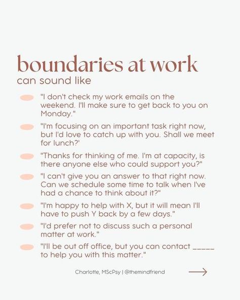 At Work Like, Professional Boundaries At Work, Work Advice For Women, Priorities Quotes Work, Work Boundaries Examples, Boundaries At Work Sound Like, Setting Boundaries With Coworkers, Set Boundaries At Work, Business Casual Outfits For Women Large Bust