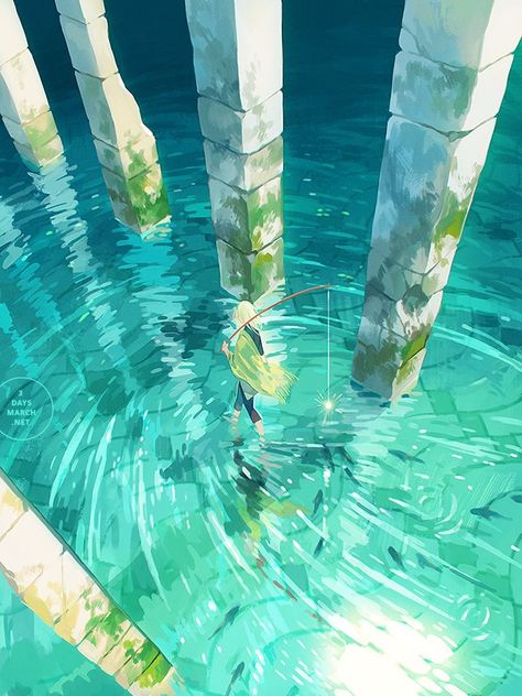 pensando em ter um canal desses embaixo da cidade Water Anime Art, Water Fantasy Art, Water Anime, Art Mignon, Have Inspiration, Poster Designs, Art Et Illustration, Fantasy Art Landscapes, Hayao Miyazaki