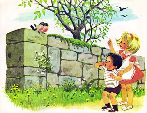 see the birds? | by estelle & ivy Bird Book Illustration, Feeding Birds Illustration, Bird In Nest Illustration, Climbing A Tree, Old Children's Books Illustration, Children's Book Characters, Early Bird Illustration, Kids Climbing, Boy Illustration