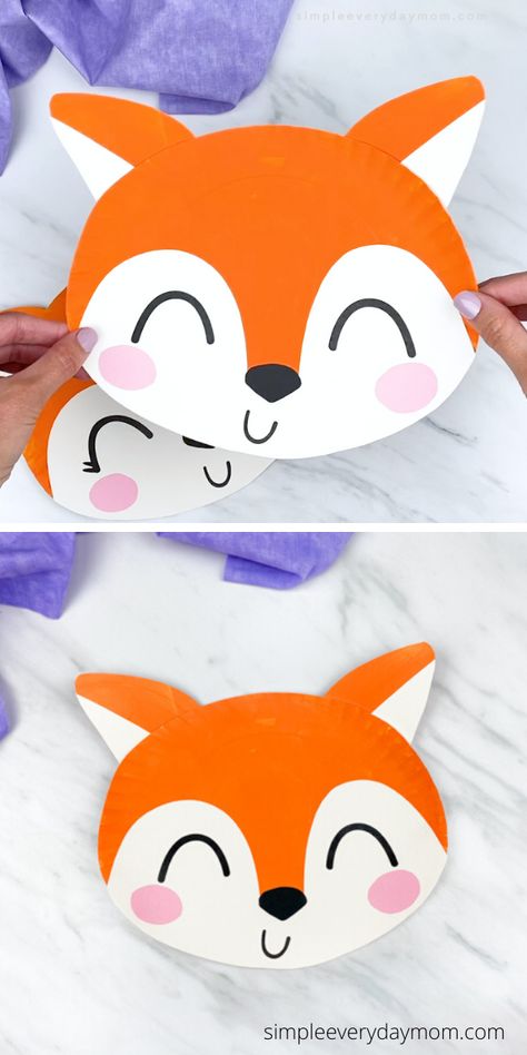 Kindergarten Craft Activities, Paper Fox, Animal Activities For Kids, Fox Crafts, Paper Bag Crafts, Fun Fall Crafts, Fun Fall Activities, Autumn Activities For Kids, Paper Plate Crafts