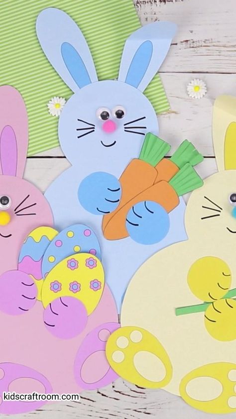 Spring Bunny Crafts, Colour Template, Bunny Rabbit Crafts, Diy – Velikonoce, Easter Crafts Preschool, Decorated Easter Eggs, Spring Bunnies, Bunny Templates, Easter Arts And Crafts