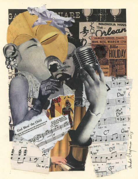 Billie Holiday Art, Mix Media Collage, Zine Project, Arte Jazz, Abstract Expressionist Art, Bless The Child, Collage Inspiration, Jazz Art, Josephine Baker