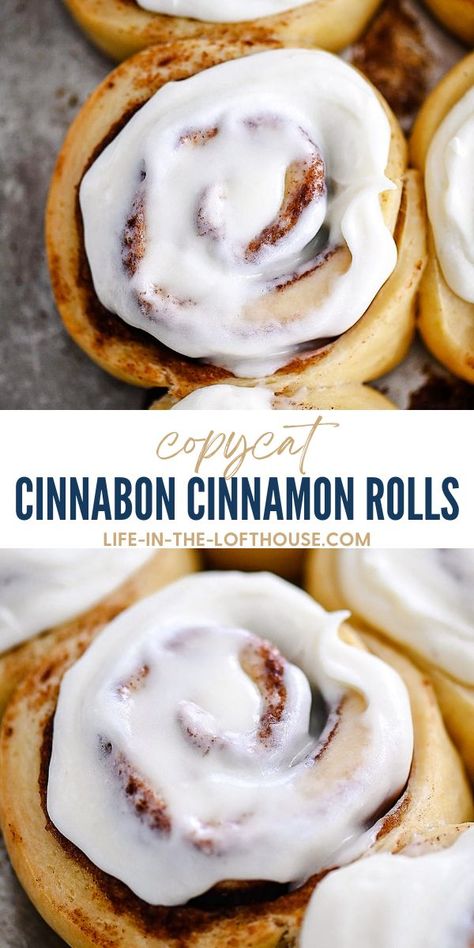 Copycat Cinnabon Cinnamon Rolls - Life In The Lofthouse Cinnabon Cinnamon Rolls Copycat, Copycat Cinnabon Cinnamon Rolls, Copycat Cinnabon Recipe, Copycat Cinnabon, Buns Recipe Easy, Cinnabon Recipe, Joy Cookies, Cinnabon Cinnamon Rolls, Rolls Homemade