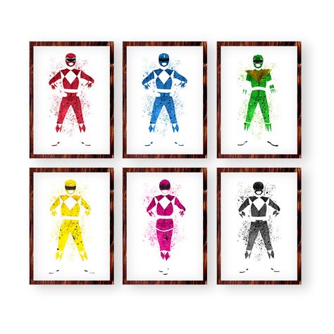 Power Rangers Room Ideas, Power Ranger Baby Room, Power Ranger Bedroom Ideas, Power Ranger Cricut, Power Ranger Bedroom, Power Rangers Bedroom, Power Rangers Theme, Show Wall