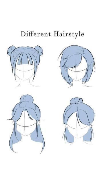 Hair References Drawing, How To Draw Anime, Drawing Hair Tutorial, Drawing Hands, Drawing Eyes, Drawing Hair, Draw Anime, Art Tools Drawing, Sketches Tutorial