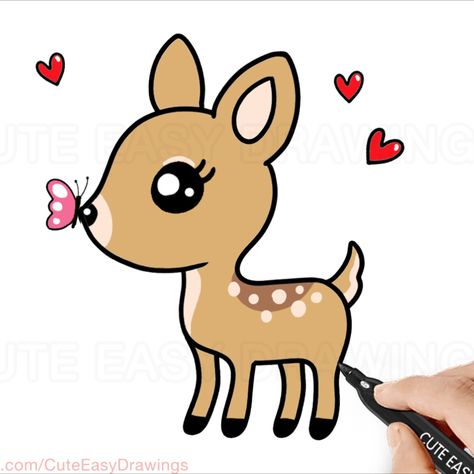 #cuteeasydrawings #cedfansclub #easydrawings #cutedrawings #easy #cute #cutedrawings #draw  #drawing #drawingvideo   #art #painting Drawing Of Deer Easy, Deer Drawings Easy, How To Draw A Fawn, How To Draw A Deer Easy, Deer Easy Drawing, Deer Drawing Easy Step By Step, Deer Drawing Cute, Easy Deer Drawing, Cute Deer Drawing