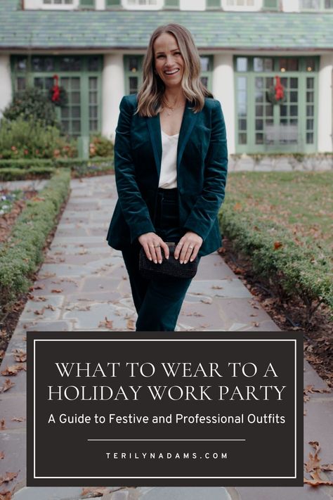 Holiday work parties can be tricky when it comes to picking the right outfit. This guide will help you navigate the dress code, whether it’s casual or cocktail. Explore festive options like jewel tones and modest cuts that keep you looking polished. Make an impression with ease! #HolidayOutfits #WorkPartyFashion #FestiveLooks Work Christmas Party Outfit Classy Chic, Holiday Business Casual Outfits, Casual Work Holiday Party Outfit, Business Casual Christmas Party Outfit, Holiday Party Outfits Women, Casual Holiday Party Outfit, Christmas Party Outfit Casual, Christmas Party Outfits Classy, Holiday Party Outfit Casual