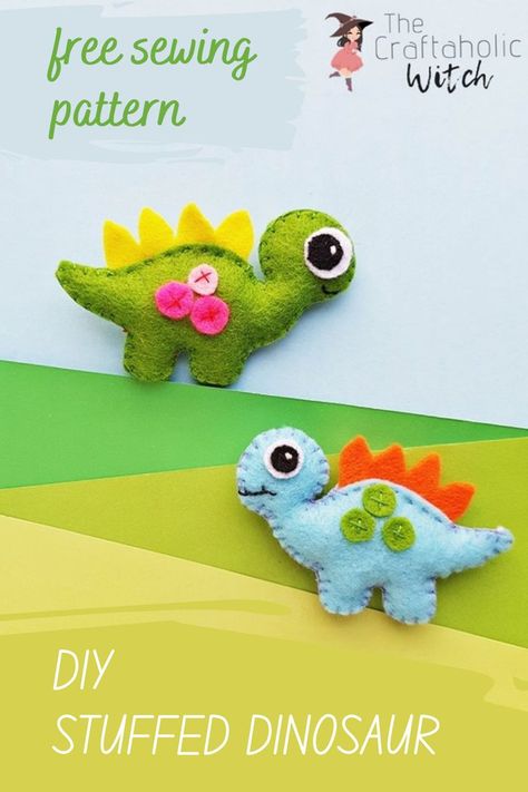 Dinosaur Toy Pattern Sewing, Diy Dino Stuffed Animal, Diy Stuffed Dinosaur Pattern, Diy Mini Stuffed Toys, How To Make Stuffed Animals Diy, Easy Scrap Fabric Stuffed Animals, Fabric Dinosaur Pattern Free, Diy Felt Stuffed Animals Easy, Simple Soft Toys To Sew