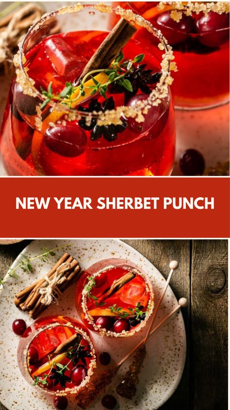 New Year Sherbet Punch recipe made of fruit juices, ginger ale, and colorful sherbet, topped with a light splash of soda for fizz it serves 8-10 and takes about 15 minutes to prepare. The perfect festive drink to celebrate the new year! Christmas Punch With Sherbet, Punch Recipes Christmas, Sorbet Punch Recipes, New Years Punch, Sorbet Punch, Ginger Ale Punch, Sherbet Punch Recipes, Sherbet Punch, Fruit Splash