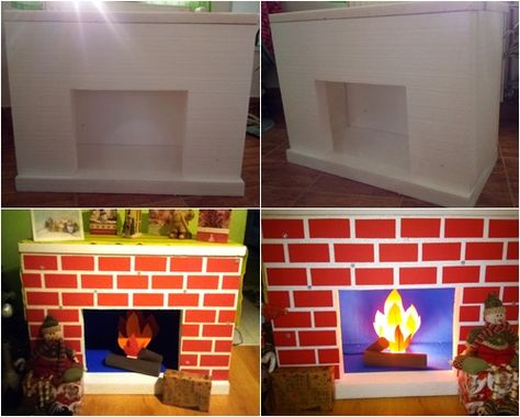 Styrofoam Fireplace, Fireplace Diy, Diy Fireplace, Christmas Crafts, Fireplace, Christmas, Home Decor, Design, Natal