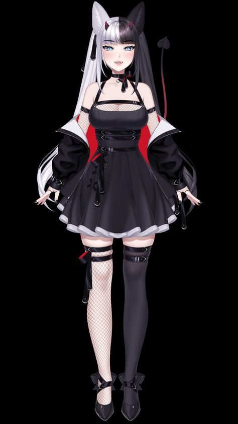 Png Vtuber, 2d Vtuber Model, Vtuber Reference, Goth Mommy, Vtuber Ideas, 2d Model, Png Outfits, Png Tuber, Vtuber Model