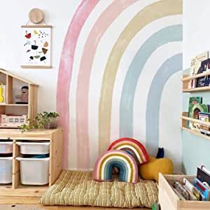 Half Rainbow Wall, Watercolor Rainbow Wall, Playroom Mural, Rainbow Wall Mural, Rainbow Decal, Living Room Playroom, Wall Mural Decals, Rainbow Wall Decal, Rainbow Wall Decor