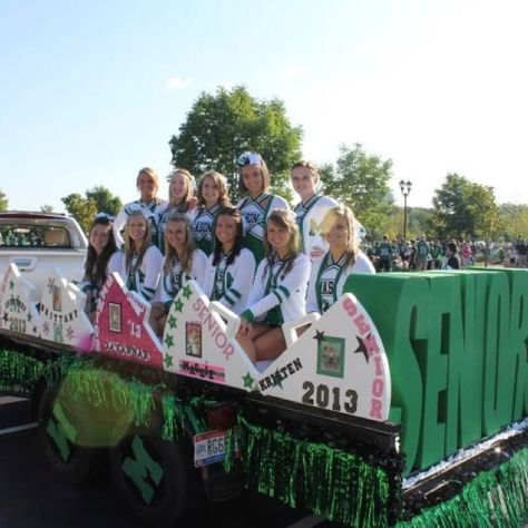 Senior Cheerleading Float Cheerleading Homecoming Float, Cheer Floats Parade, Cheerleader Float For Parade, Homecoming Cheer Float Ideas, Homecoming Float Ideas Cheerleaders, Cheerleading Floats Parade, Cheer Homecoming Float Ideas, Cheer Parade Float Ideas, Cheer Float Ideas Parade