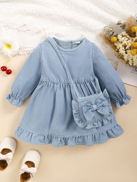 Frocks For Babies, Girls Denim Dress, Kids Frocks Design, Baby Jeans, Baby Dress Design, Kids Designer Dresses, Kids Frocks