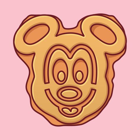 Waffle - Disney Food - T-Shirt | TeePublic Disney Snacks Drawing, Mickey Waffle Svg, Disney Food Art, Disney Food Drawing, Mickey Food, Disney Sweets, Disney Doodles, Disney Parque, Disney Stickers