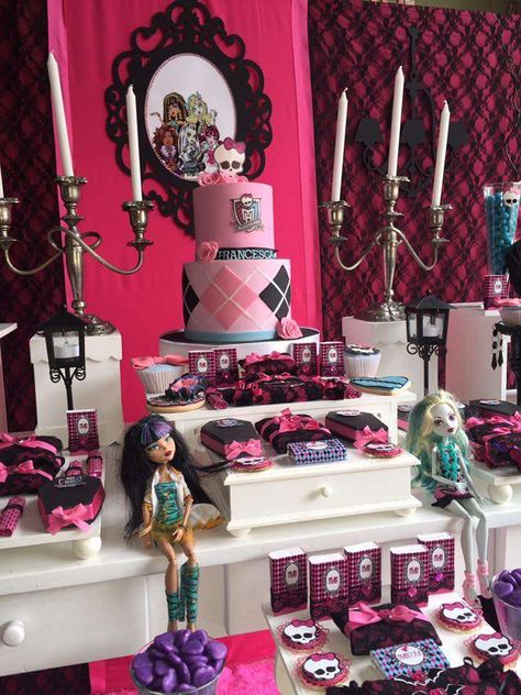 Monster High Themed Birthday Party, Draculaura Birthday Party, Monster High Sweet 16 Party, Monster High Theme Party Ideas, Monster High Party Decorations, Monster High Party Ideas, Monster High Decorations, Monster High Birthday Party Ideas, Monster High Halloween