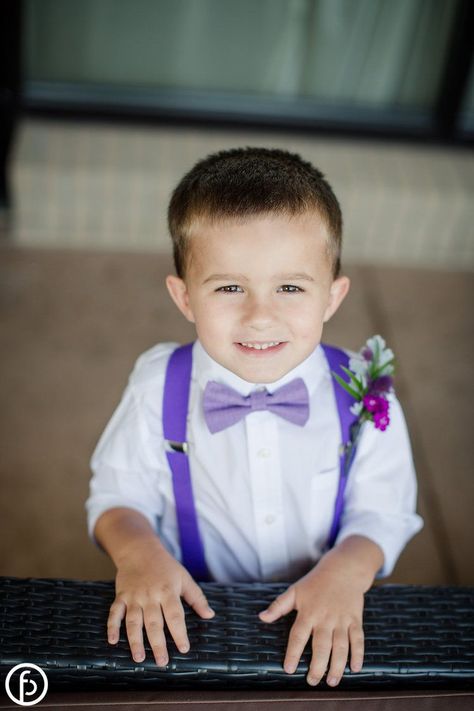 Lilac Ring Bearer Outfit, Little Boy Purple Suit, Lavender Ring Bearer Outfit, Ring Bearer Outfit Purple, Purple Ring Bearer, Clothes For Wedding, Toddler Boy Dress Clothes, Purple Suspenders, Ring Bearer Suit