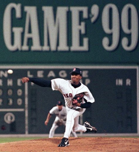 Pedro Martinez. - 1999 All Star Game Mlb Pictures, Famous Baseball Players, Larry Walker, Fenway Park Boston, Pedro Martinez, Mlb The Show, Red Sox Nation, Baseball Pitcher, Red Socks Fan