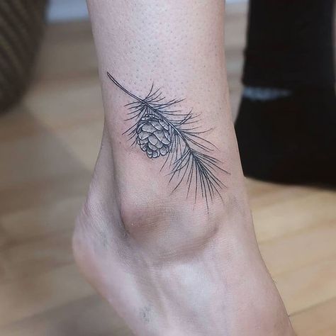 Pine Tree And Pine Cone Tattoo, Pnw Tattoos For Women, Small Pine Cone Tattoo, Pine One Tattoos, Small Nature Inspired Tattoos, Pinecones Tattoo, Winter Tattoo Ideas Nature, Winter Floral Tattoo, Pine Tattoo Branch