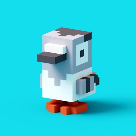 Crossy Road: The Poopy Pigeon Crossy Road Game, Pigeon Pixel Art, Minecraft Statue, Minecraft Animals, Tetris Puzzle, Voxel Games, Minecraft Statues, Korean Crafts, Themes For Mobile