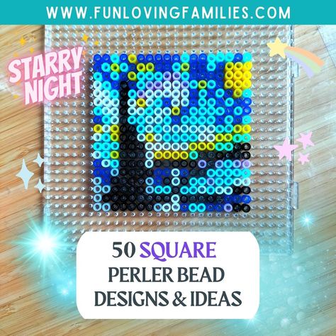 50 Square Perler Bead Patterns, Designs and Ideas Perler Bead Painting, Square Melty Bead Patterns, Iron Beads Pattern Square, Perler Bead Square Patterns, 2.6mm Perler Bead Patterns, Square Perler Bead Patterns, Star Perler Bead Patterns, 14x14 Perler Bead Patterns, Free Perler Bead Patterns