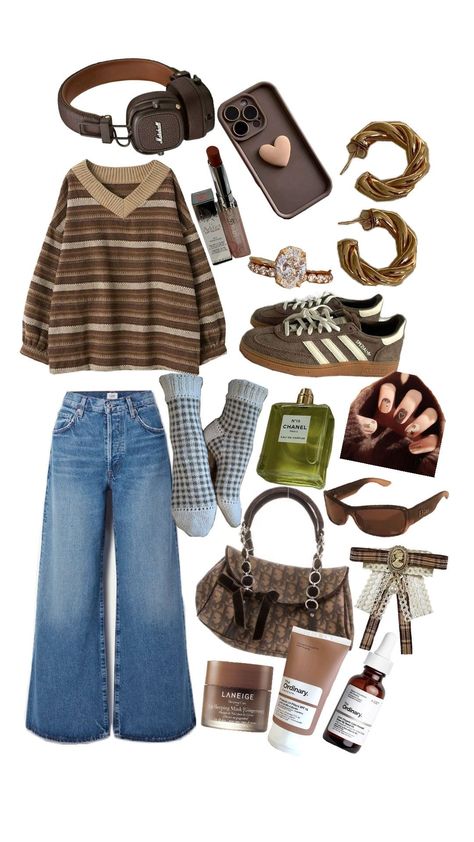 Cute cozy fall autumn outfit in brown aesthetic✨️🍁🍂☕️ Comfy Cozy Fall Outfit, Warm Autumn Outfits, Brown Outfit Aesthetic, Warm Fall Outfits, Cozy Fall Outfits, Outfit Collage, Brown Outfit, Warm Autumn, Brown Aesthetic