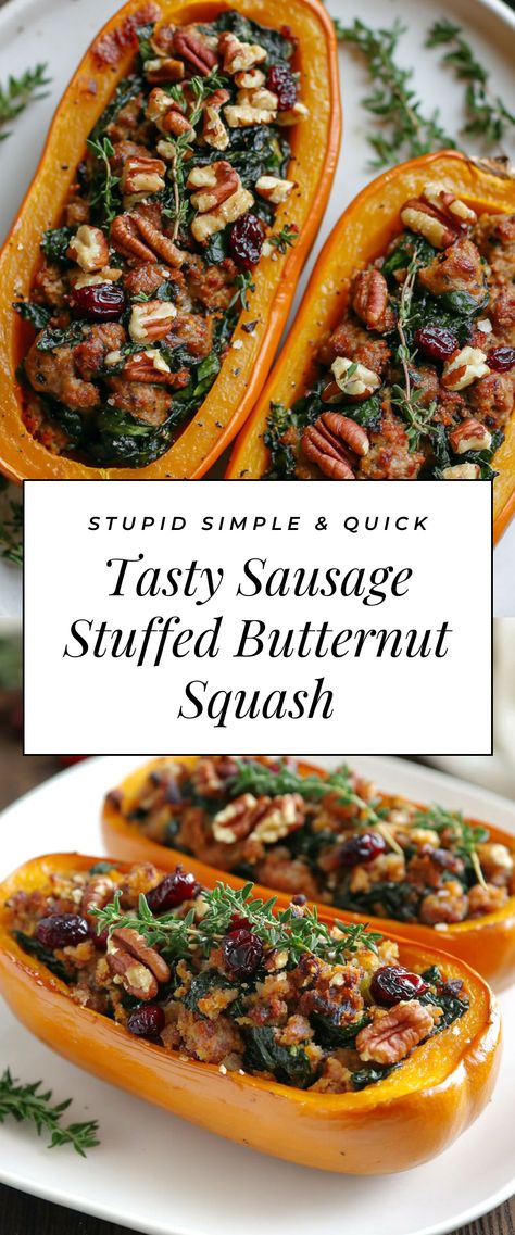 Image for Tasty Sausage Stuffed Butternut Squash Italian Sausage Stuffed Butternut Squash, Julia’s Album Stuffed Butternut Squash, Sausage Stuffing Butternut Squash, Squash Stuffed With Sausage, Stuffed Butternut Squash Ground Turkey, Butternut Squash Stuffed With Sausage, Baked Stuffed Butternut Squash, Butternut Stuffed Squash, Butternut Squash Holiday Recipes