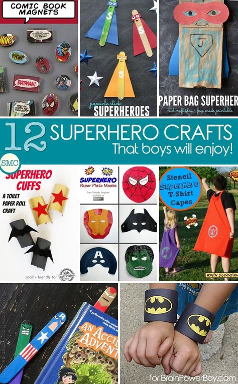 Is your boy a big fan of superheroes? I believe that the best way for boys to learn is through play, and if your boy doesn’t seem interested in craft activities sometimes you just need to find a way to inspire him to get involved. Which is why I pulled together this collection of super cool, superhero crafts that your boy is sure to love! Superhero Plates, Party Cooler, Hero Crafts, Superhero Crafts, Superhero Classroom, Super Hero Theme, Crafts For Boys, Superhero Theme, Superhero Birthday