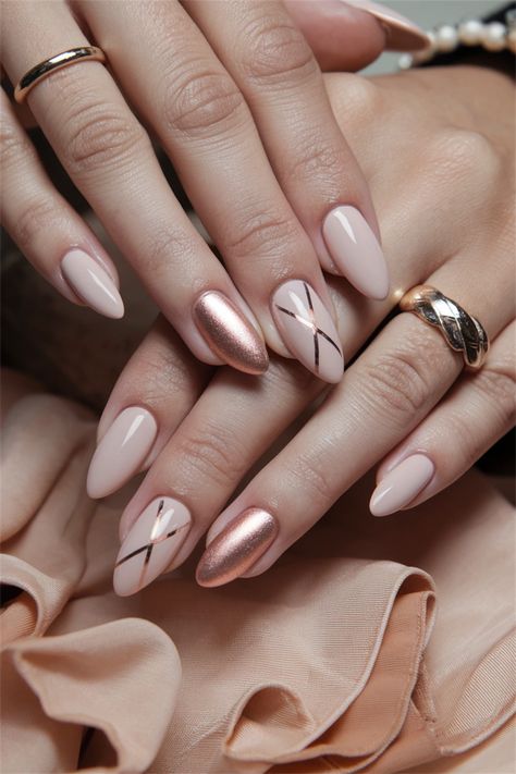 If you're looking for short nail ideas that combine elegance with comfort, consider the trendy almond shape. This design flatters your fingers while offering a neat, polished appearance. You can experiment with soft pastels or vibrant hues to suit your mood, and adding subtle nail art can elevate your look. Embrace the chicness of almond-shaped short nails that are perfect for any occasion! Almond Neutral Nails Classy, Wedding Nails Bridesmaid Almond, Wedding Anniversary Nail Designs, Nude Shade Nail Art, Neutral Elegant Nails, Nail Art Elegant Classy, Short Nails Almond Shape, Gel Polish Natural Nails, Nail Art Soft