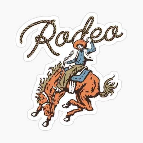 Get my art printed on awesome products. Support me at Redbubble #RBandME: https://www.redbubble.com/i/sticker/Rodeo-Calgary-Alberta-Canada-Cowboy-Horse-by-Caravanstudio/152490348.EJUG5?asc=u Ryder Wright, Texas Rodeo, Calgary Alberta Canada, Cowboy Horse, Vintage Cowboy, America And Canada, Calgary Alberta, Alberta Canada, Calgary