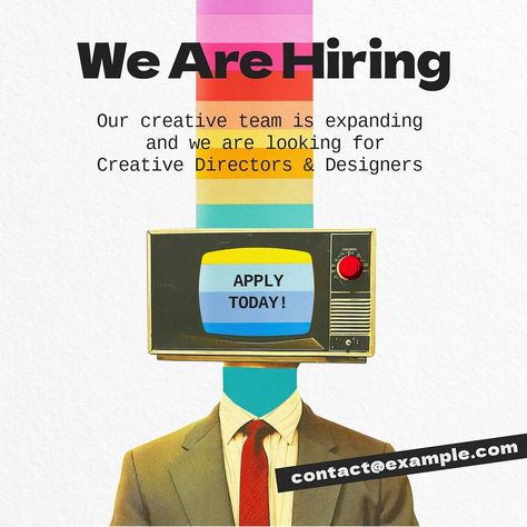 We are hiring vintage Instagram post template | premium image by rawpixel.com / Boom We Are Hiring Instagram Post, Graphic Designer Hiring Post, We Are Hiring Creative Poster Design, Creative Hiring Post, Hiring Creative Ads, Vintage Instagram Post, Hiring Poster Creative, Hiring Post Design, Hiring Graphic Designer