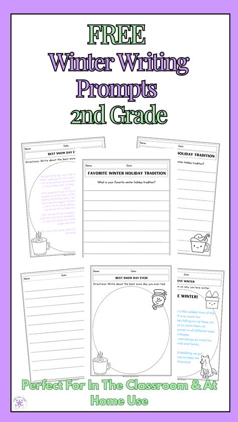 winter writing prompts 2nd grade, free winter writing prompts 2nd grade, free winter writing prompts 3rd grade, winter writing, free writing prompts for kids Christmas Writing Prompts 4th Grade, 3rd Grade Writing Prompts, January Writing Prompts, Classroom Management Activities, Christmas Writing Prompts, January Writing, Winter Writing Prompts, January Classroom, Winter Writing