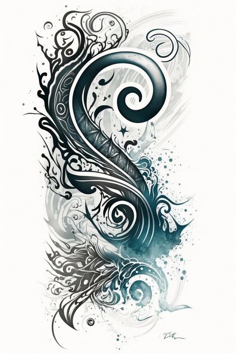 Maori The Ocean tattoo, tattoo sketch, design drawings #17 The Ocean Tattoo, Ocean Tattoo Design, Underwater Tattoo, Mandela Tattoo, Bali Tattoo, Ocean Tattoo, Tattoos Infinity, Native American Tattoos, Sea Tattoo