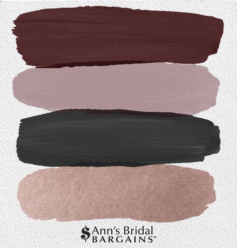 Maroon Wedding Colors, Burgundy Wedding Colors, Young Wedding, Mauve Wedding, Black And Rose Gold, Maroon Wedding, Moody Wedding, Wedding Palette, Wedding Color Palette