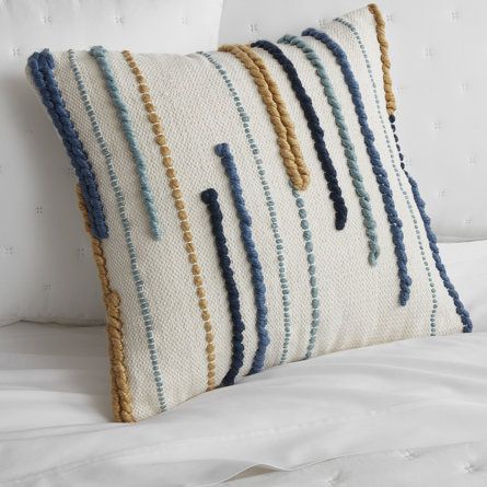 Braided Lines, How To Clean Pillows, Embroidered Throw Pillows, Cushion Cover Designs, Braided Line, Queens New York, Yellow Ochre, Blue Throw Pillows, Embroidered Pillow