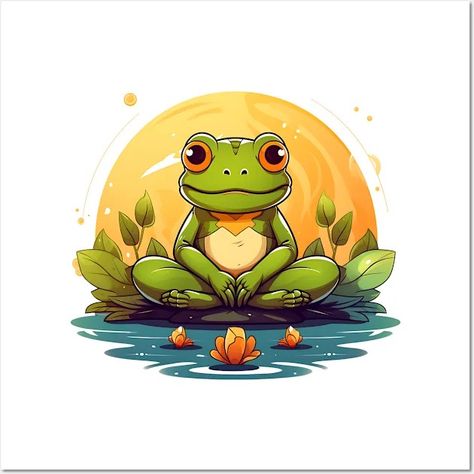 Meditating Frog - Yoga - Posters and Art Prints | TeePublic Meditating Frog, Yoga Posters, Yoga Poster, Meditation, Print Design, Yoga, Art Prints, Art