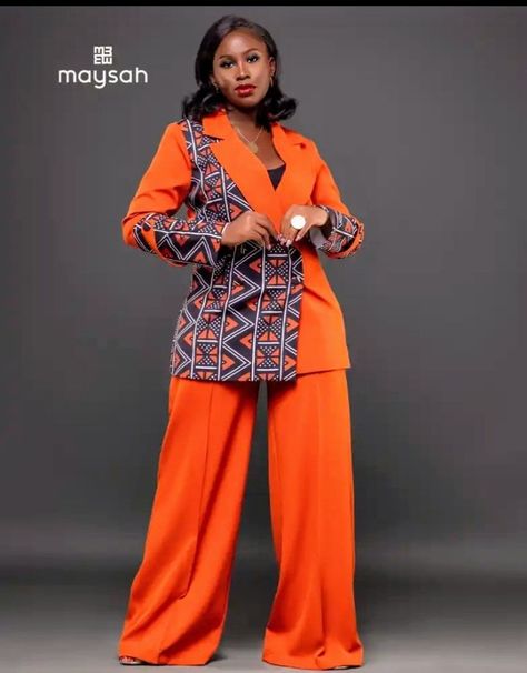 Ankara Blazers For Women, Ankara Suit, Fashion Work Outfit, Essential Clothing, African Suit, Style Africain, 2piece Outfits, Ankara Designs, Church Outfit