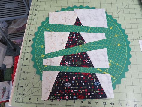 DONNALEEQ: CHRISTMAS SEWING EARLY Crazy Christmas Trees, Christmas Tree Quilted Table Runner, Christmas Trees Pattern, Tree Quilt Block, Christmas Table Runner Pattern, Christmas Quilting Projects, Christmas Quilt Blocks, Christmas Tree Quilt, Christmas Quilt Patterns