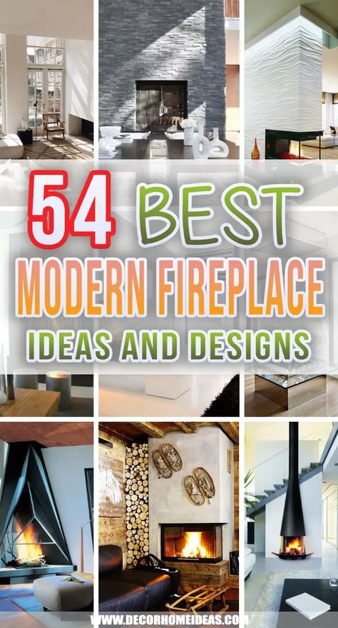 Best Modern Fireplace Ideas. Take a look at these modern fireplace ideas to replace your outdated fireplace or just install a new one. From budget-friendly to top-of-the-line designs we have them all. #decorhomeideas Wood Fireplace Ideas Modern, Fireplace Ideas Mid Century Modern, Latest Fireplace Trends, Fireplace Ideas Contemporary, Modern Fireplace Ideas 2023, 2023 Fireplace Decor Ideas, Modernize Fireplace Ideas, Popular Fireplace Designs, Unique Electric Fireplace Ideas