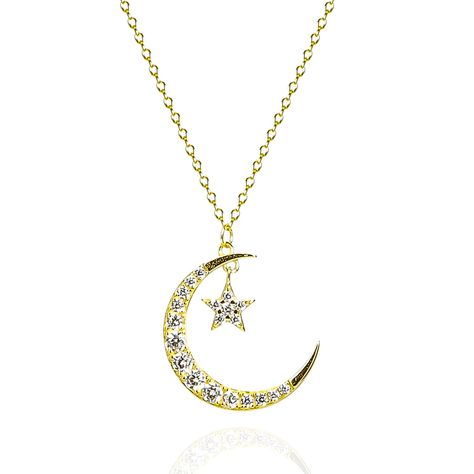 Gold moon necklace