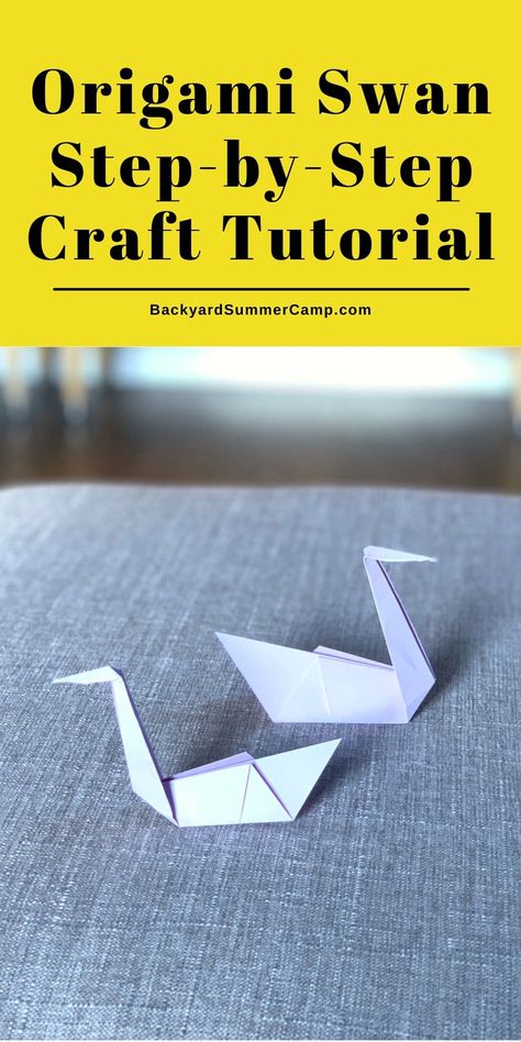 Grab some origami paper and learn how to make an origami swan craft with your kids in just five easy steps. 7 Swans A Swimming Gift Ideas, Swan Crafts For Kids, Origami Swan Step By Step, Origami With Square Paper, Swan Craft, Swan Origami, 3d Origami Swan, Paper Swan, Craft Ideas Paper