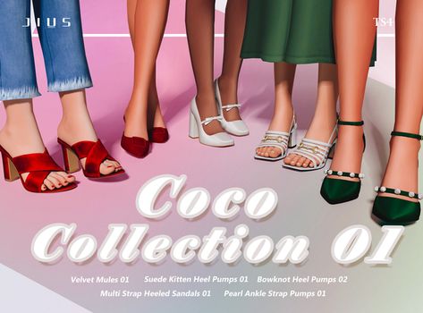 Jius Sims, Sims 4 Shoes Cc, The Sims 4 Pack, Sims Shoes, Velvet Mules, Cc Packs, Cc Shoes, Sims 4 Cc Shoes, The Sims 4 Packs