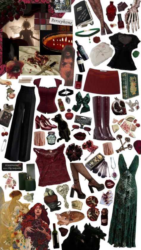 #darkfeminine #persephone #aesthetic #style #outfit #styleinspo #outfitinspo #beauty Hades Persephone Costume, Hadestown Inspired Outfits, Hades Aesthetic Outfit, Hadestown Outfit Ideas, Persephone Outfit Aesthetic, Persephone Inspired Outfit, Persephone Fashion, Persephone Aesthetic Outfit, Hades And Persephone Costume