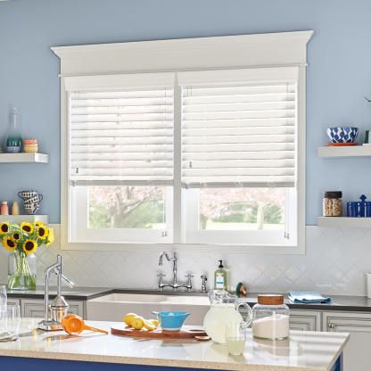 Shop Custom Faux Wood Blinds at Lowe's Wood Cornice, Fake Wood, Custom Window Blinds, Custom Shutters, Shade Store, Interior Shutters, Faux Wood Blinds, Custom Blinds, Wood Images