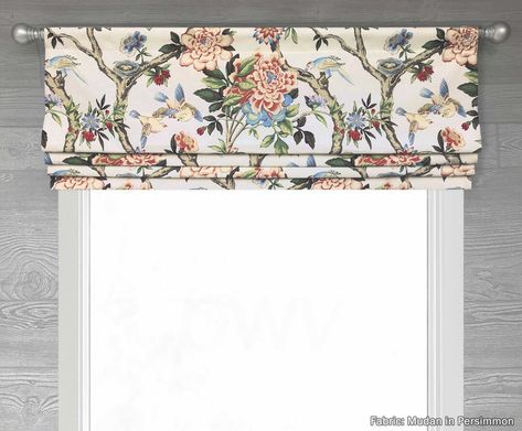 Chinoiserie Curtains, Faux Roman Shade Valance, Roman Shade Valance, Custom Valances, Faux Roman Shades, Flat Roman Shade, Decorative Curtain Rods, Curtains Window, Roman Shade