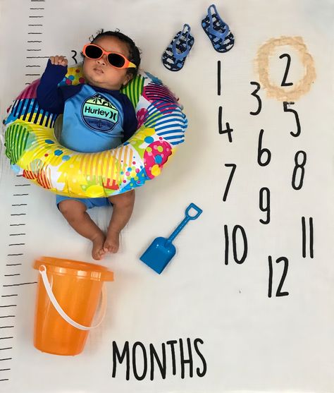 Milestone Theme Ideas, Beach Milestone Picture, Milestone Pictures Monthly, June Baby Monthly Picture, June Baby Milestone Picture, Milestone Blanket Picture Ideas, June Milestone Picture Ideas, Summer Milestone Picture Ideas, September Milestone Picture Ideas