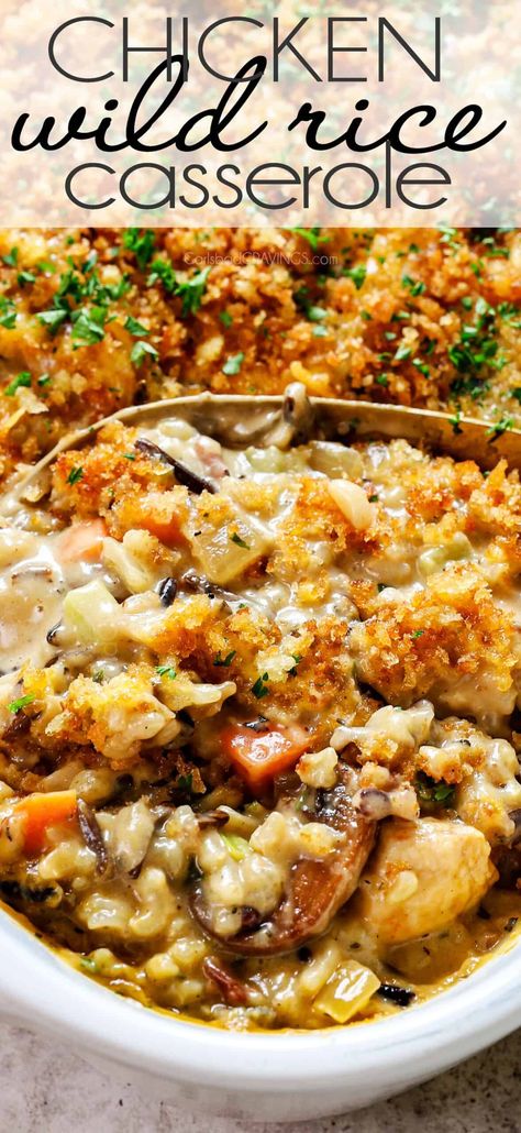 Chicken and Wild Rice Casserole Chicken And Wild Rice Casserole, Chicken Wild Rice Casserole, Chicken Wild Rice, Wild Rice Recipes, Wild Rice Casserole, Avocado Dip, Chicken And Wild Rice, Rice Casserole, Wild Rice