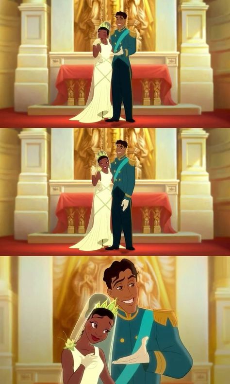 Disney Princess Paintings, Frog Wedding, Black Disney Princess, Tiana Princess, Tiana And Naveen, Tiana Disney, Prince Naveen, Walt Disney Princesses, Princesa Tiana