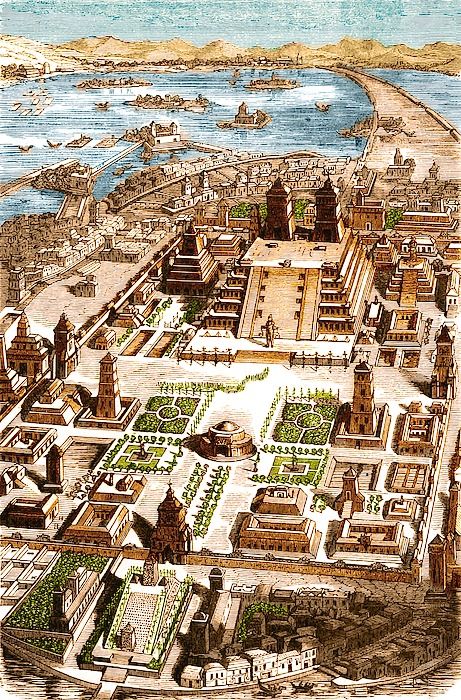 Tenochtitlan, Aztec City-state #1 Tapestry by Science Source - Science Source Prints - Website Aztec City, Mayan Cities, Conservation Of Natural Resources, State Posters, Urban Landscape Design, Exo Art, Lion King Art, Ancient Mayan, Fantasy City